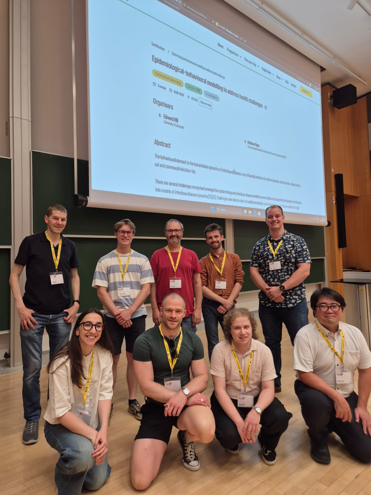 Speakers at the ECMTB 2026 minisympsoium on Epidemiological-behavioural modelling to address health challenges.